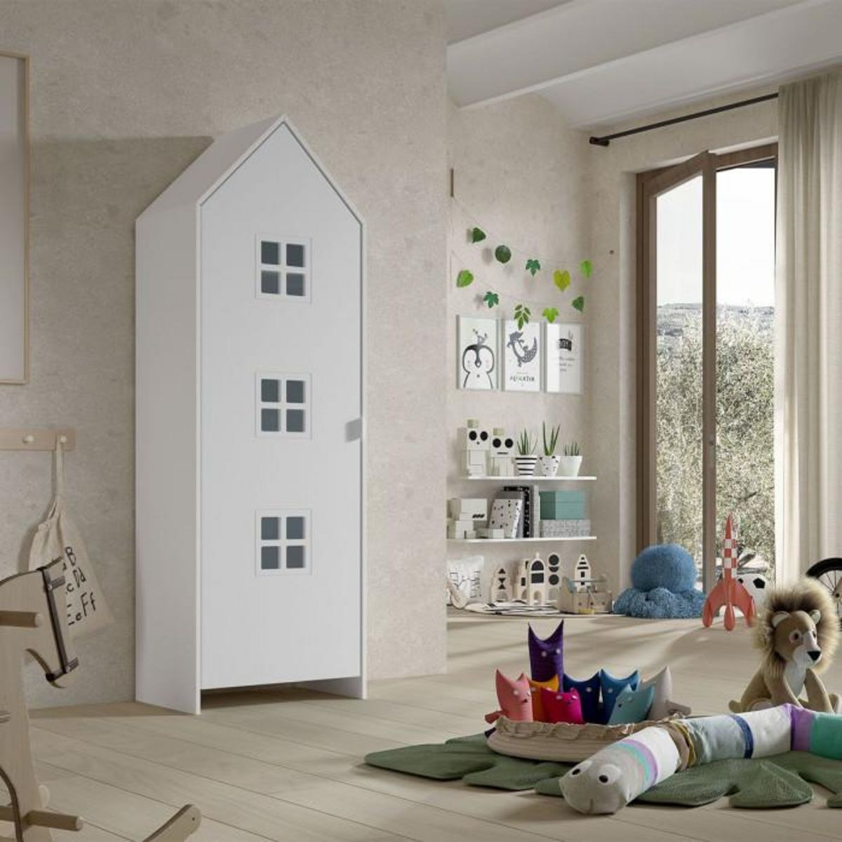 Paris Prix Armoire Enfant Maison  Casami Bruges  171cm Blanc