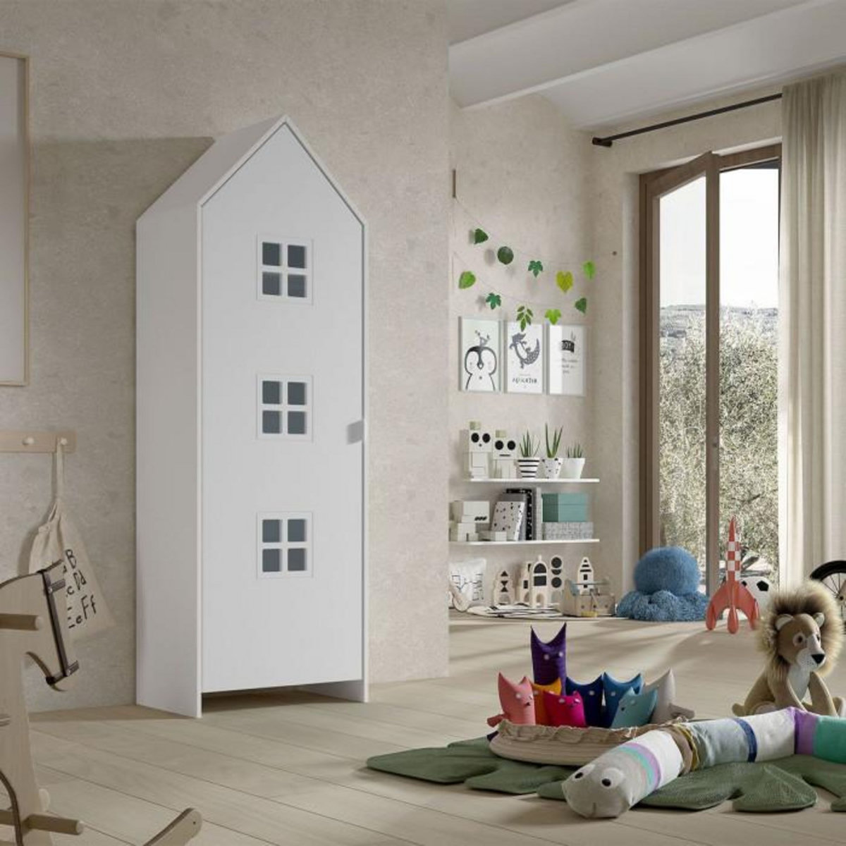 Paris Prix Armoire Enfant Maison  Casami Bruges  171cm Blanc