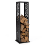 Voir la diapositive 1 : ID MARKET Range bûche vertical acier noir motif arbre H.112 cm
