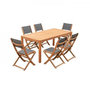 Voir la diapositive 4 : MARKET24 Table de jardin 6-8 personnes - 180 x 90 x H.74 cm - En bois d'acacia naturel