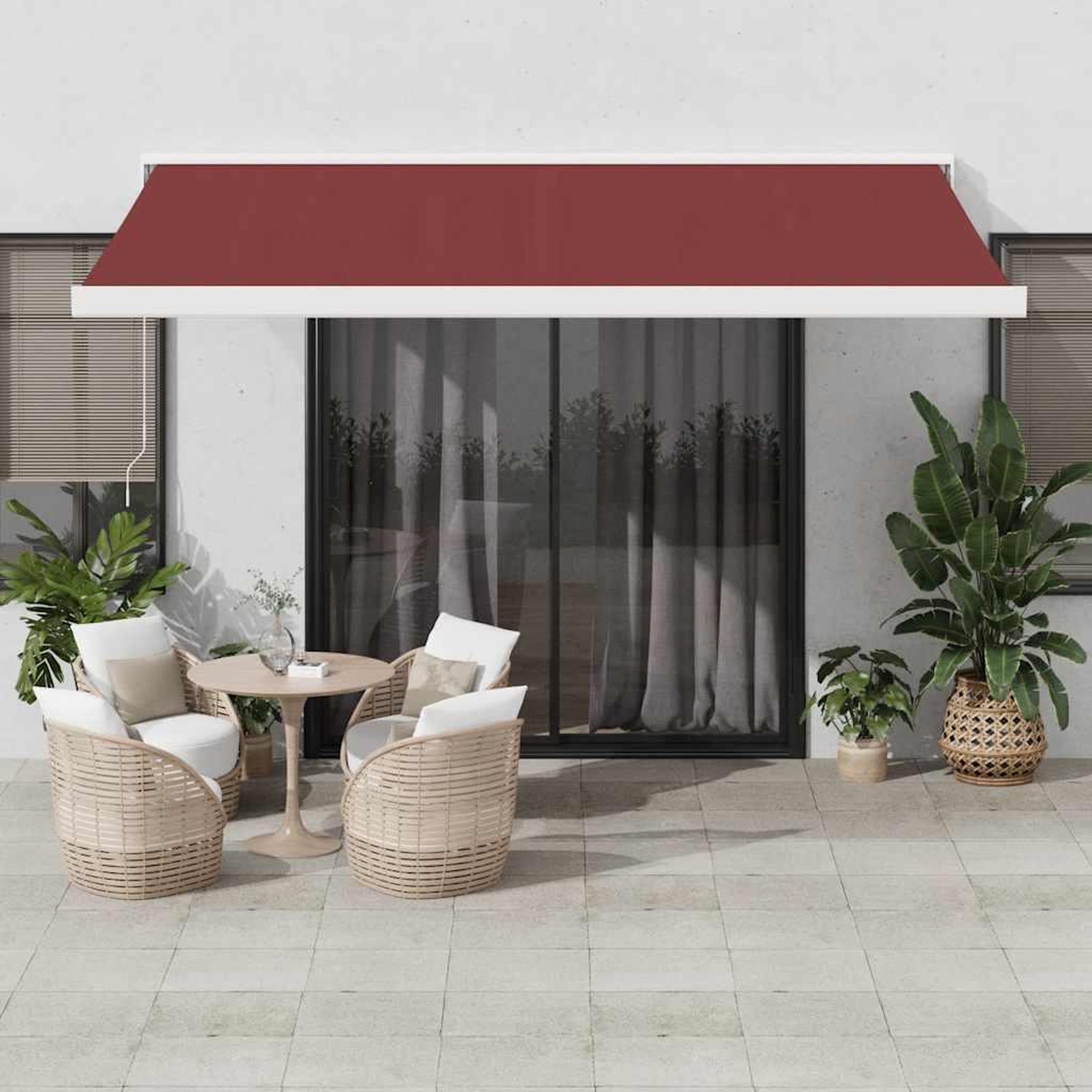 VIDAXL Auvent manuel retractable bordeaux 400x300 cm