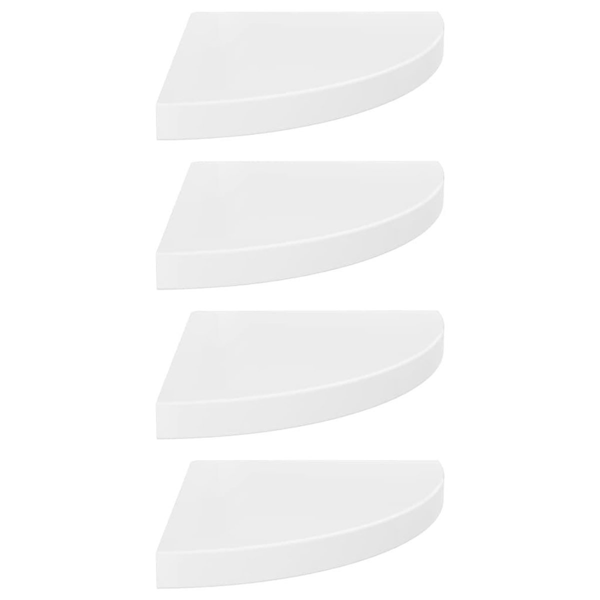 VIDAXL Etageres d'angle flottantes 4pcs blanc brillant 35x35x3,8cm MDF