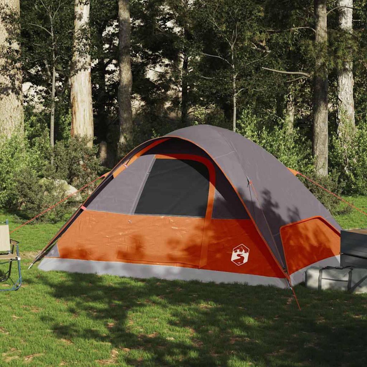 VIDAXL Tente familiale a dome 6 personnes orange impermeable