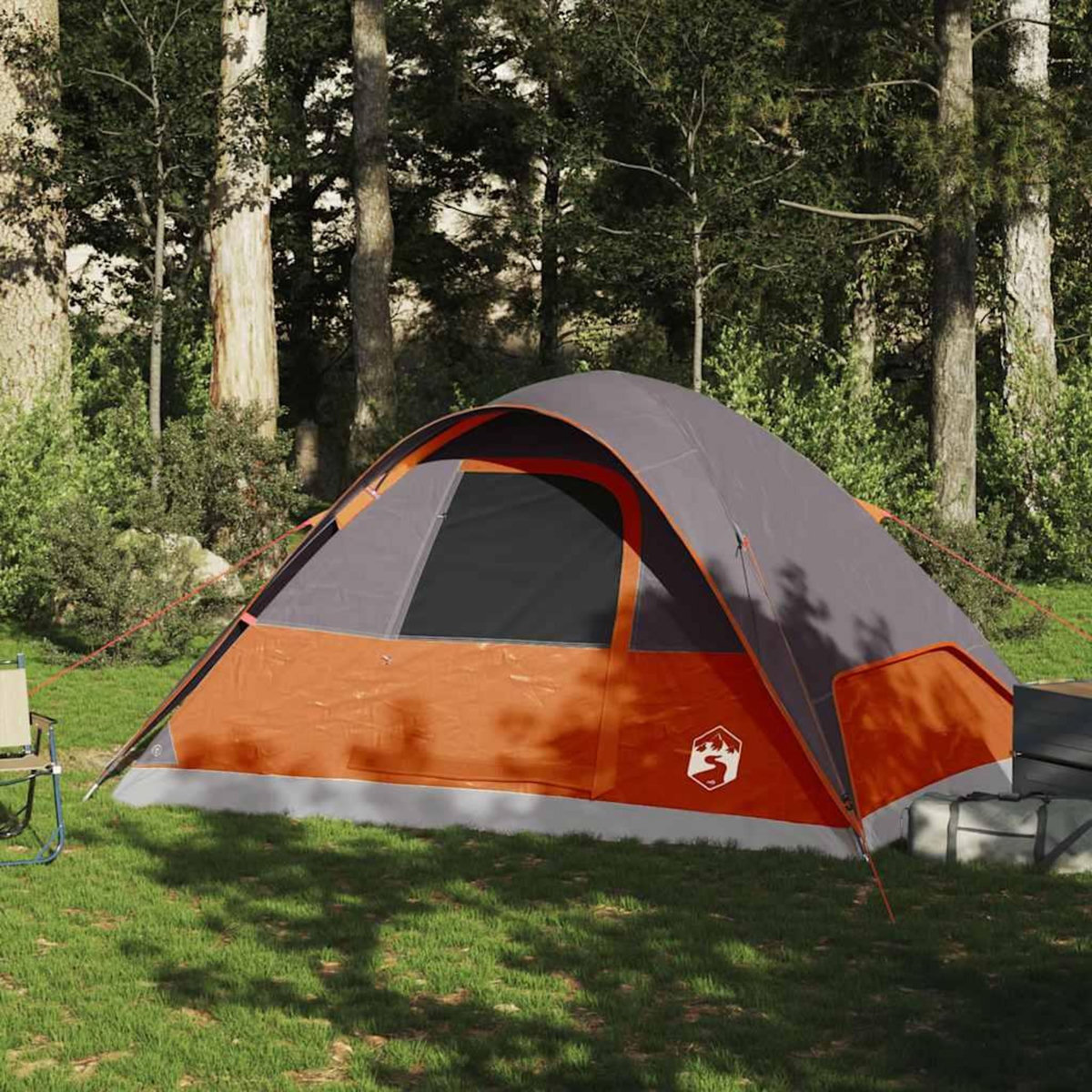 VIDAXL Tente familiale a dome 6 personnes orange impermeable