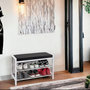 Voir la diapositive 4 : Paris Prix Banc Rangement à Chaussures  Elia  75cm Blanc & Noir