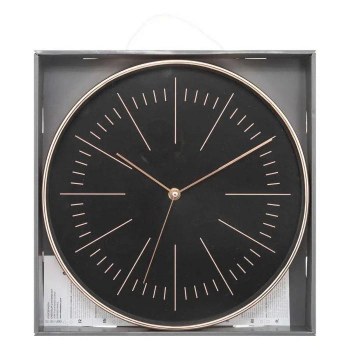 ATMOSPHERA Horloge Murale Design  Edith  30cm Noir & Cuivre