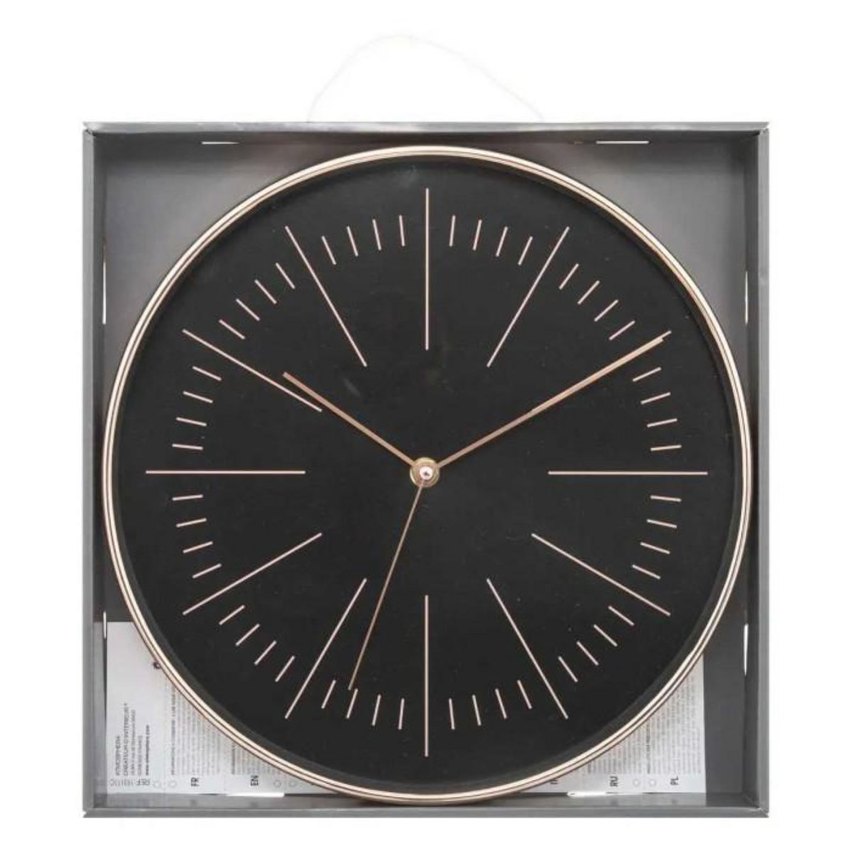 ATMOSPHERA Horloge Murale Design  Edith  30cm Noir & Cuivre