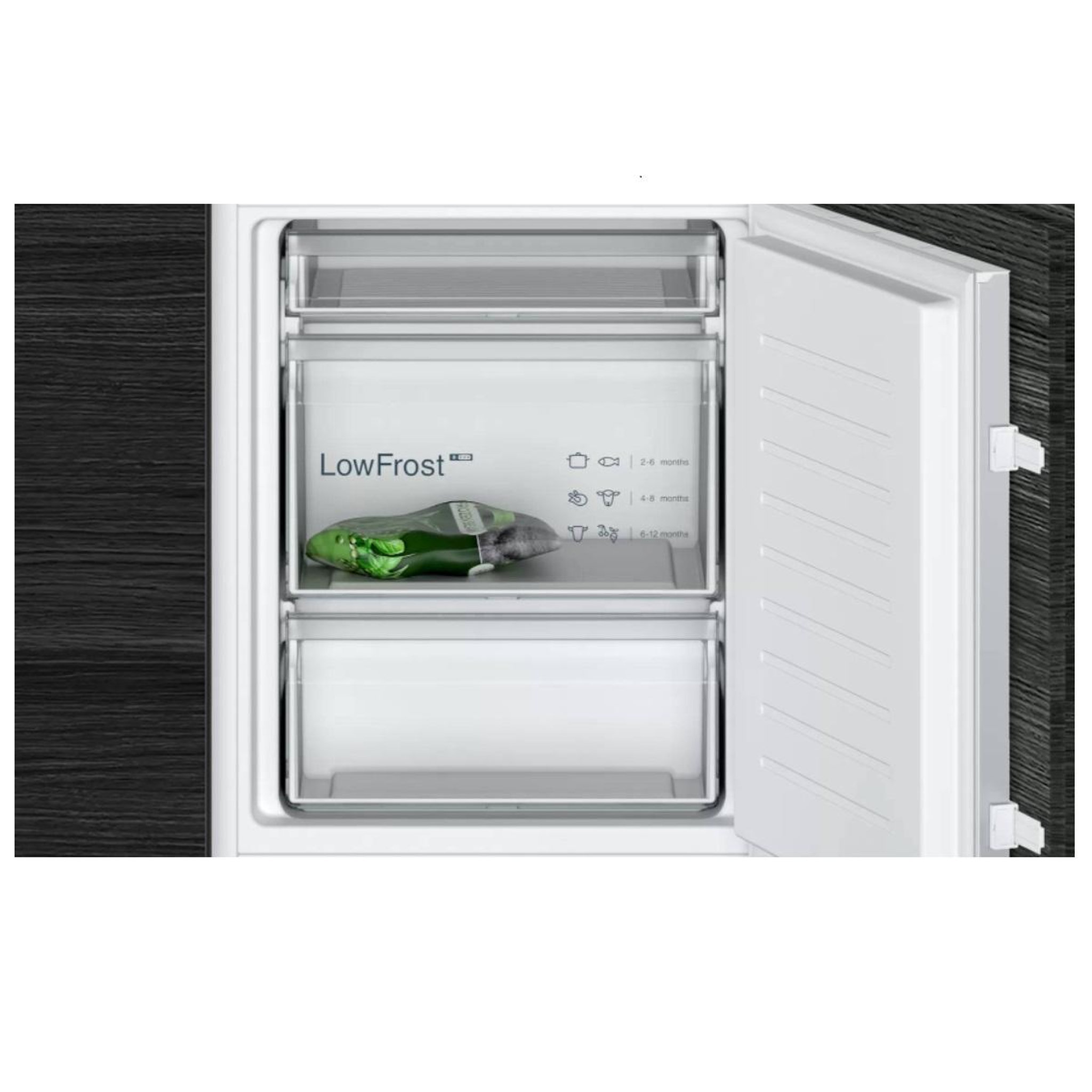 Voir la diapositive 6 : Siemens Réfrigérateur combiné intégrable à glissière 267l - ki86v5se0