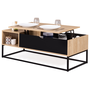 Voir la diapositive 1 : ID MARKET Table basse plateau relevable BOSTON avec rangements design industriel