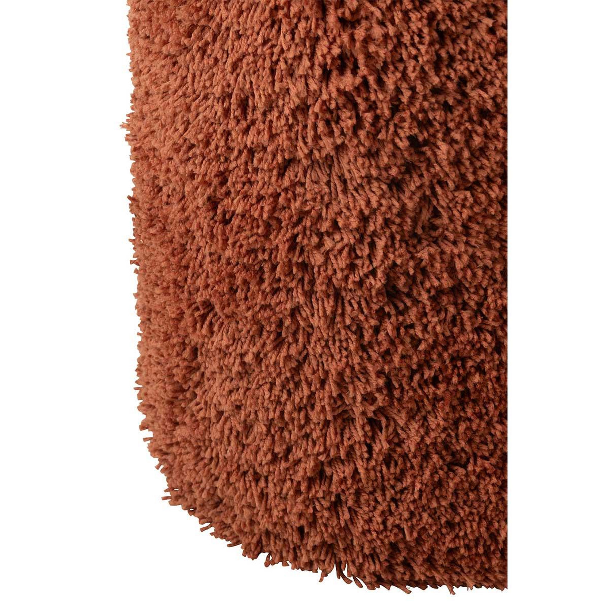 Voir la diapositive 2 : J-LINE Pouf cylindre  duveteux  50cm brique