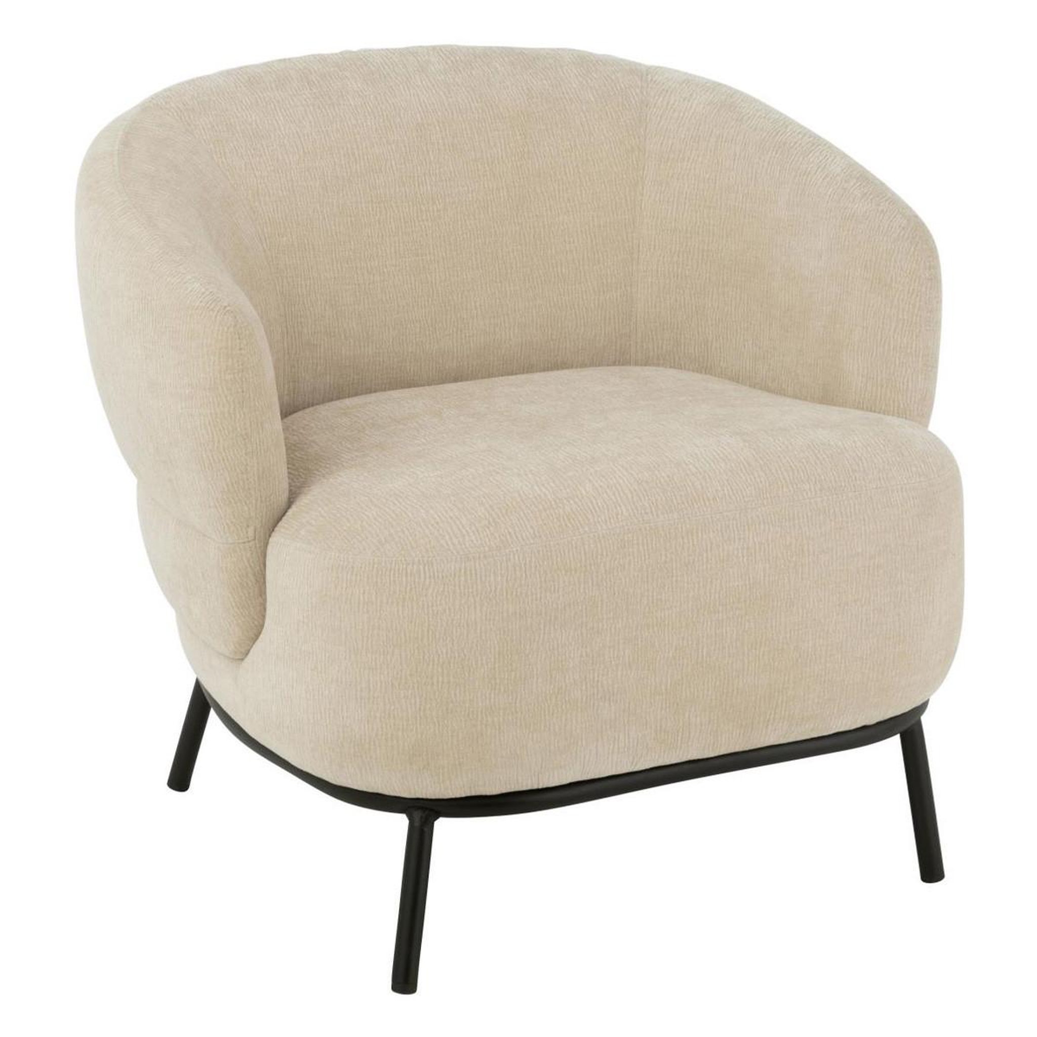 J-LINE Fauteuil Lounge  Mars  84cm Beige