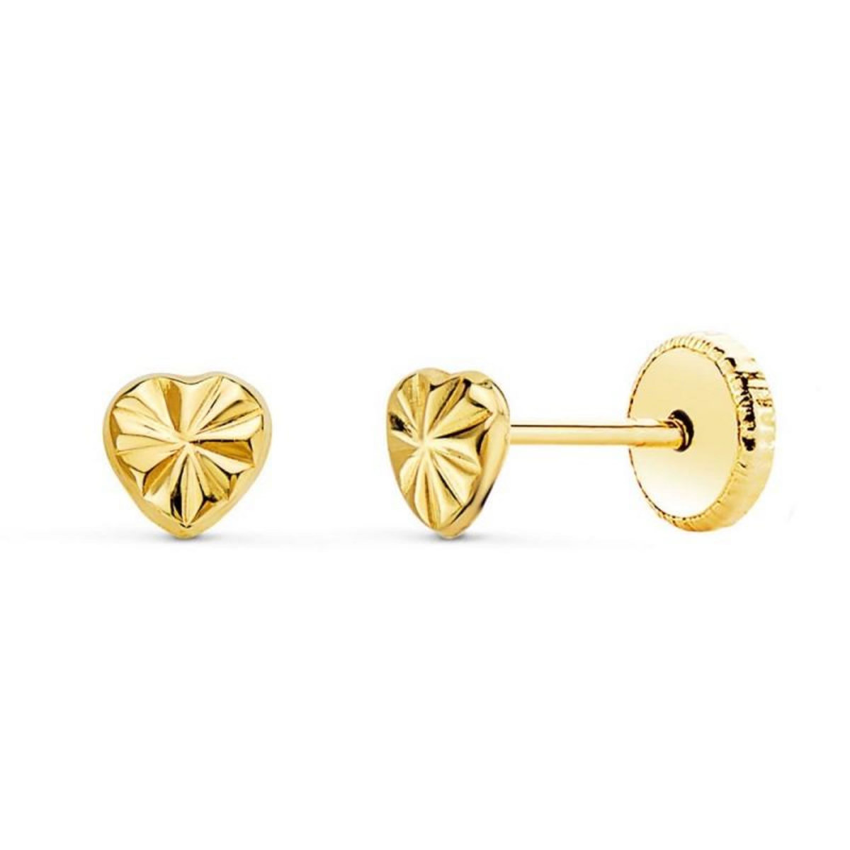 L'ATELIER D'AZUR Boucles d'Oreilles Or 18 Carats 750/000 Jaune Motif Coeur - Fille