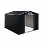 Voir la diapositive 3 : SWEEEK Abri de jardin en métal - FLANDRE 8.84m² gris anthracite - Cabane à outils avec deux grandes portes coulissantes. kit de fixation sol inclus. maison de rangement. remise