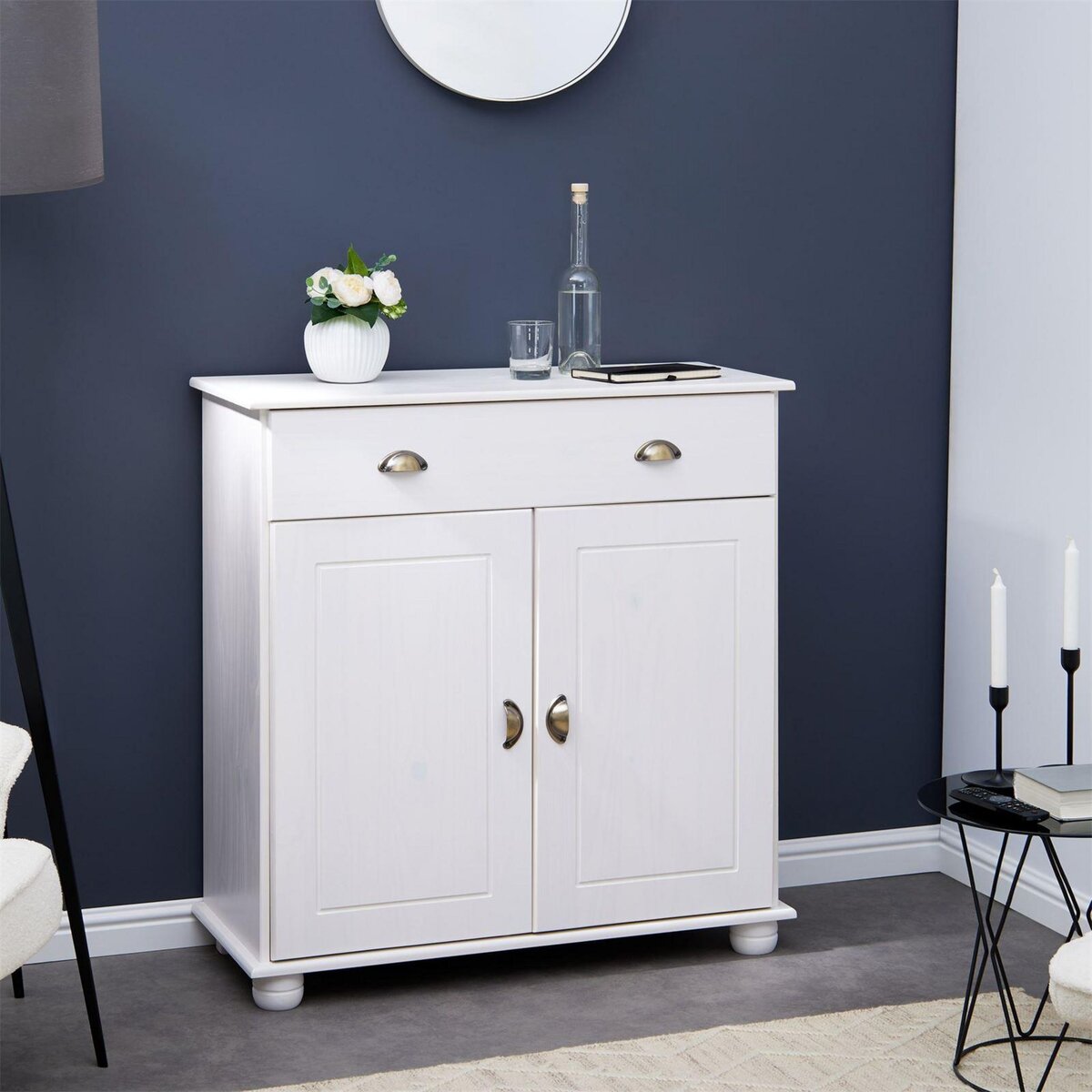 IDIMEX Buffet COLMAR en pin massif, 1 tiroir et 2 portes