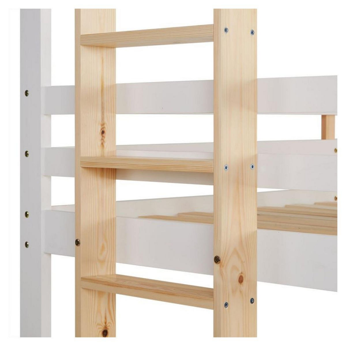 HomeStyle4U Lit Superposé 90x200 Blanc 3 Places