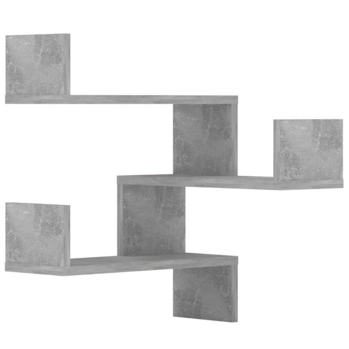 VIDAXL Etageres murales d'angle 2 pcs Gris beton Bois d'ingenierie
