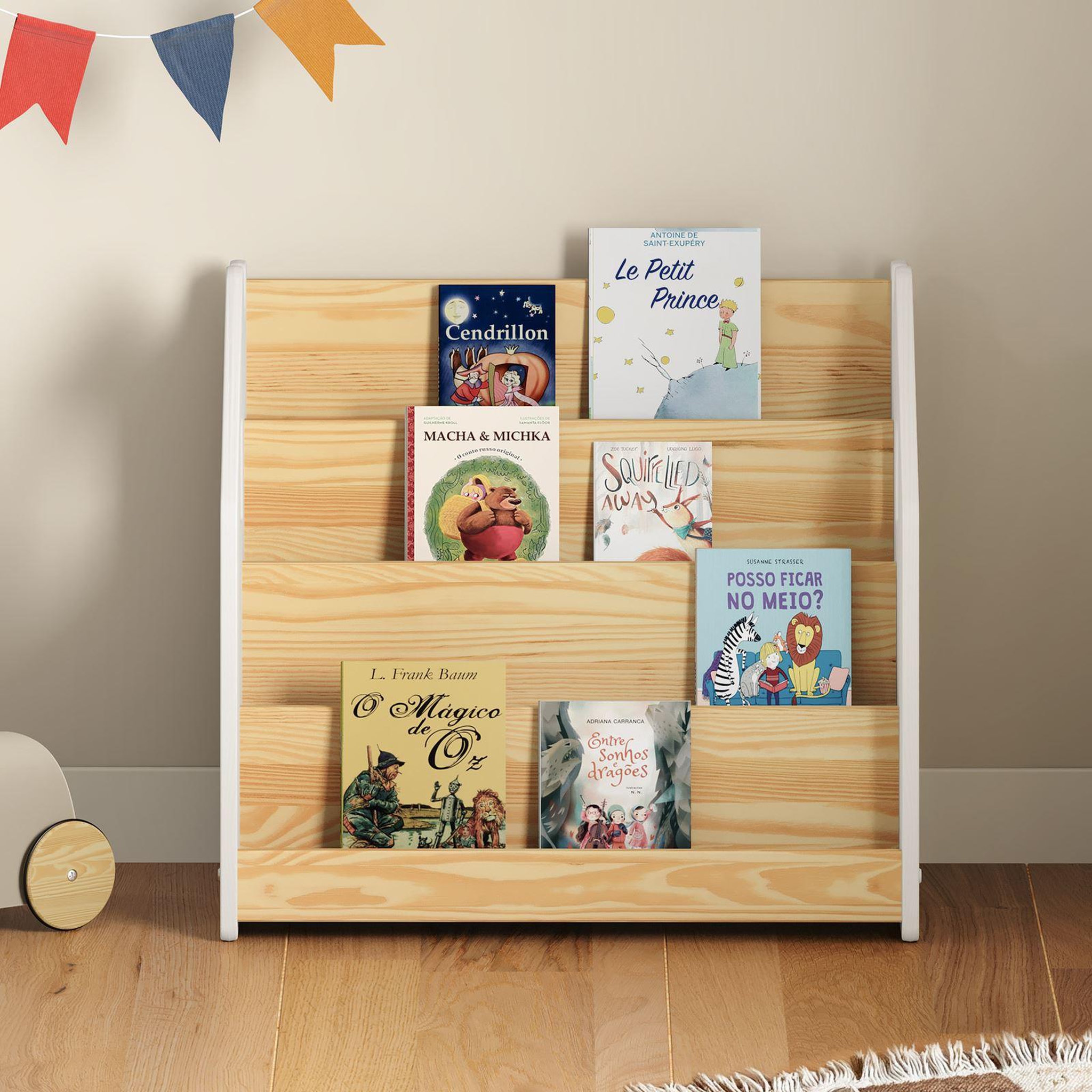 Voir la diapositive 3 : IDIMEX Bibliothèque enfant BRUNO en pin massif