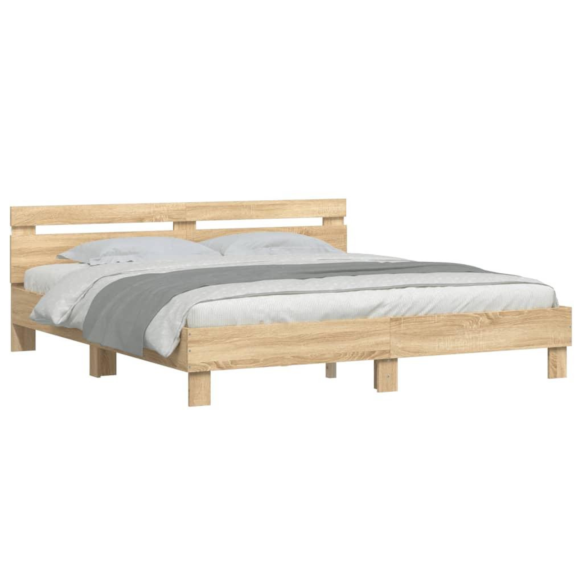 Voir la diapositive 3 : VIDAXL Cadre de lit avec LED sans matelas chene sonoma 160x200 cm