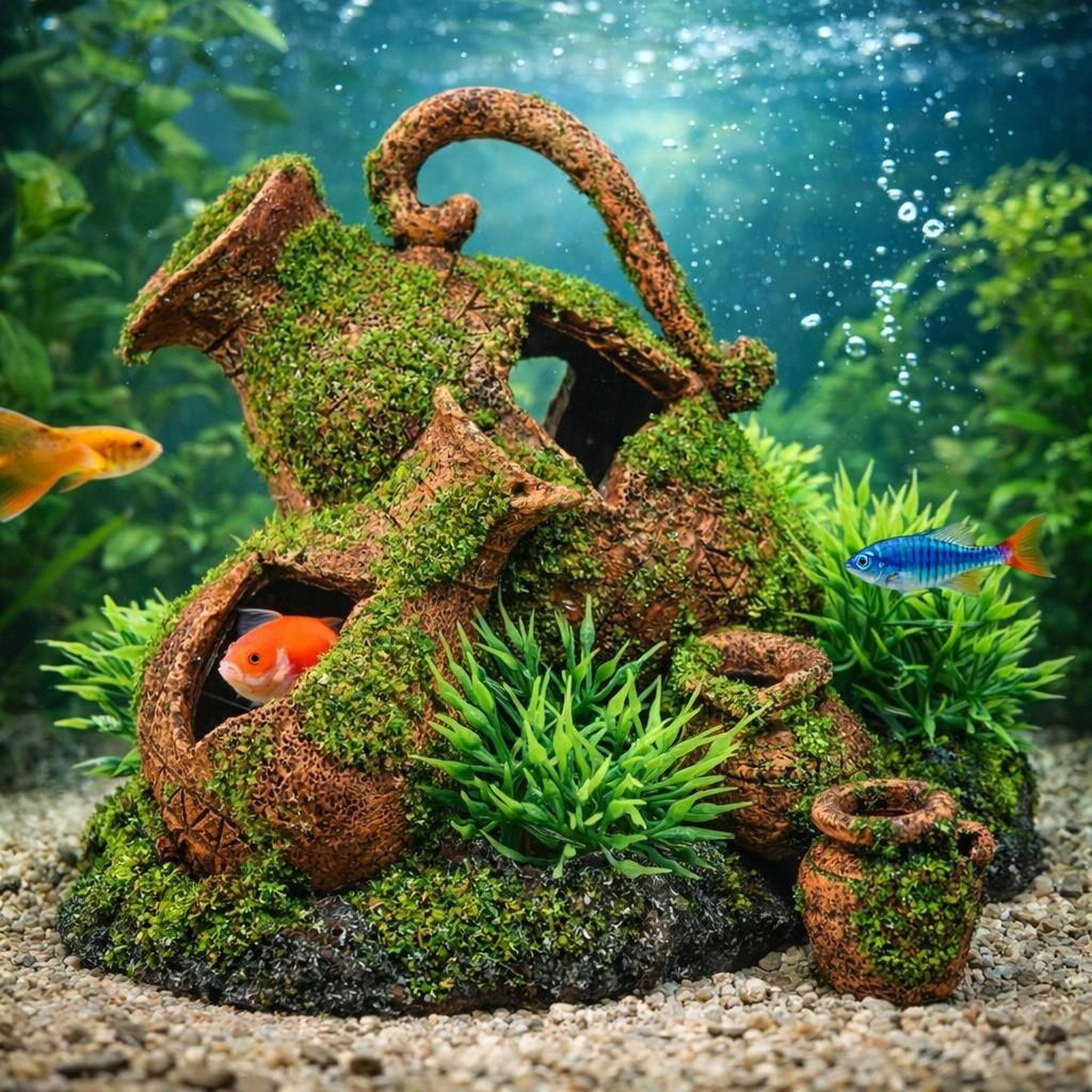 Voir la diapositive 2 : Eden Décoration aquarium amphore cachette poissons décor naturel