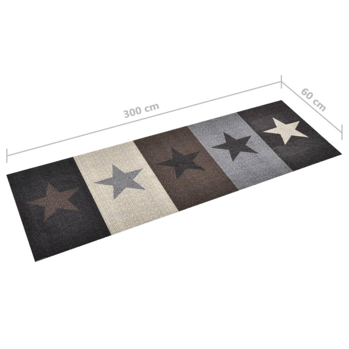 VIDAXL Tapis de cuisine lavable Etoiles 60x300 cm