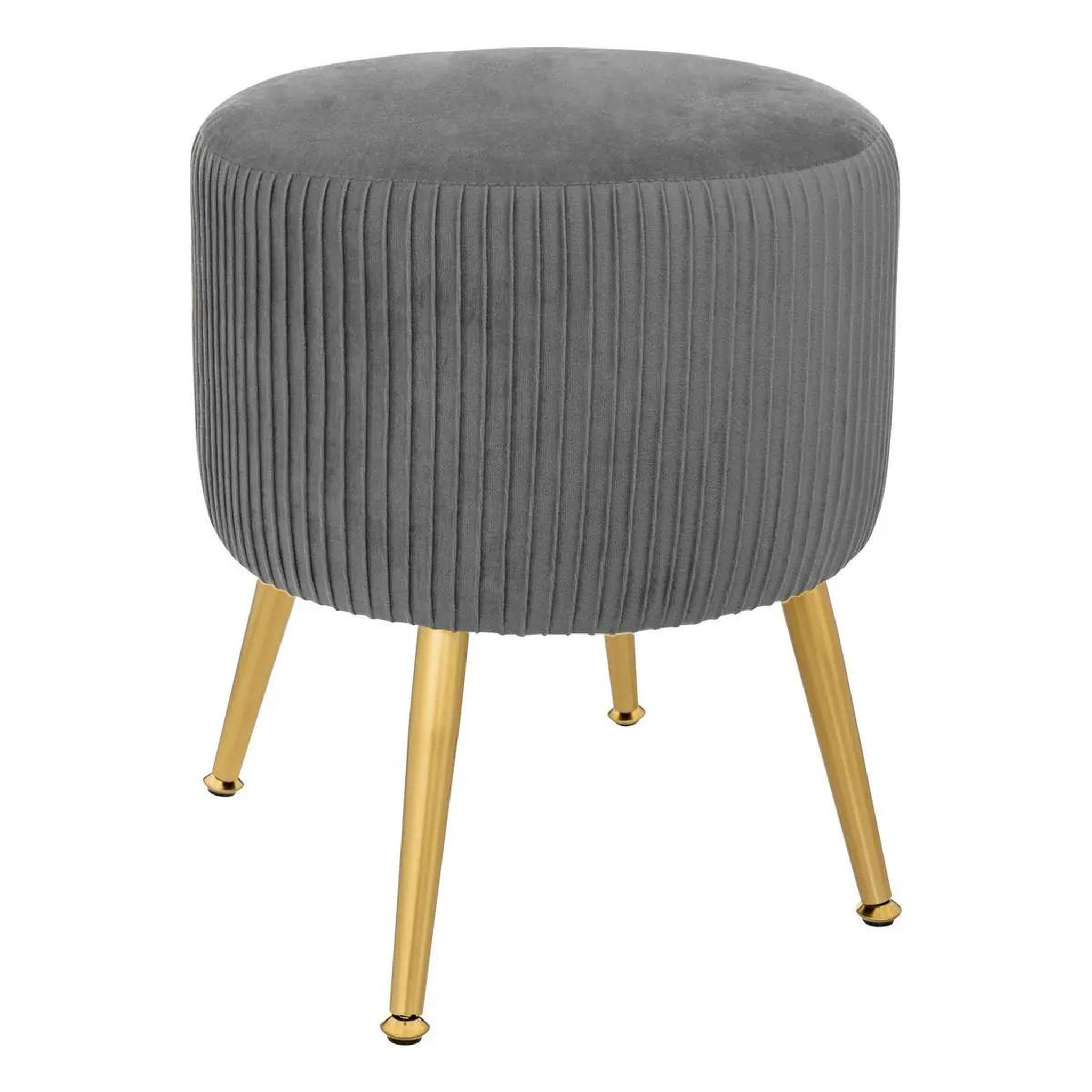ATMOSPHERA Tabouret design en velours  solaro  41cm gris
