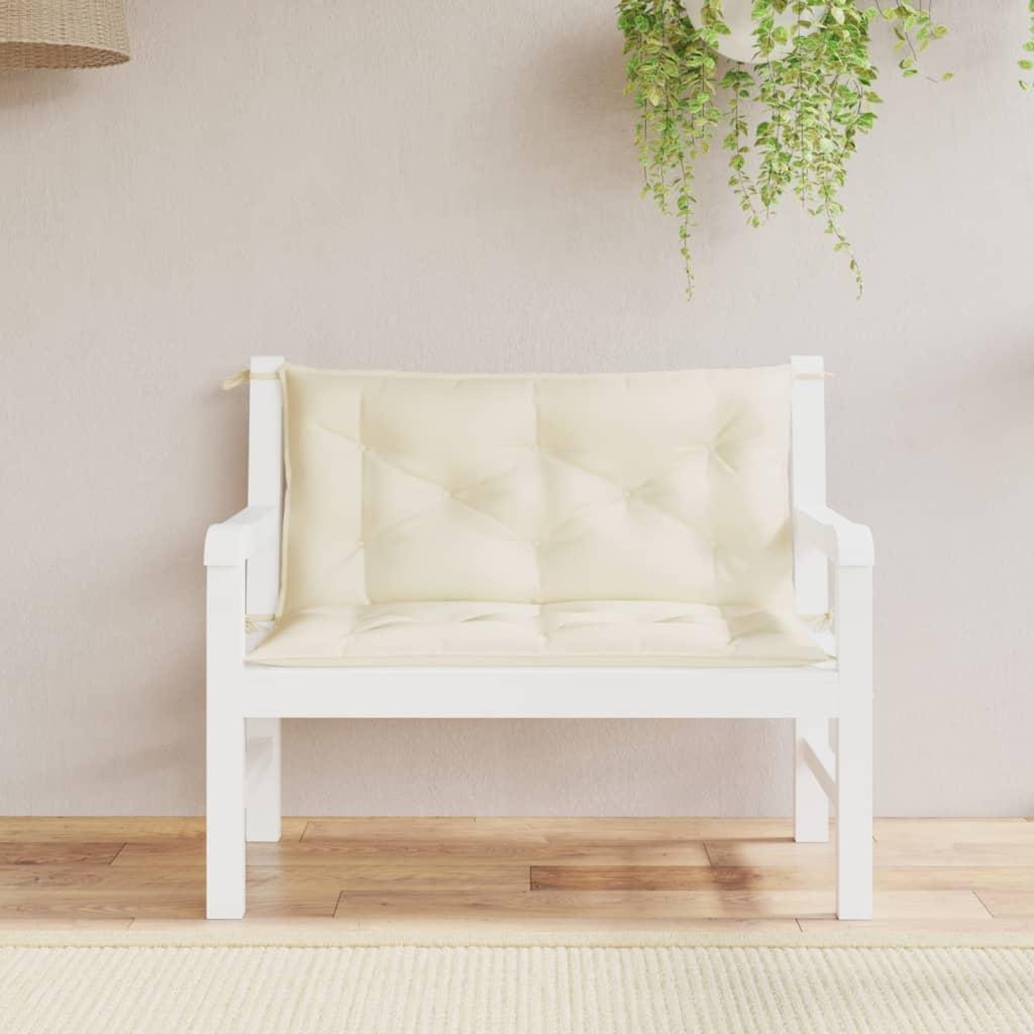 VIDAXL Coussins de banc jardin lot de 2 creme 100x50x7 cm tissu oxford