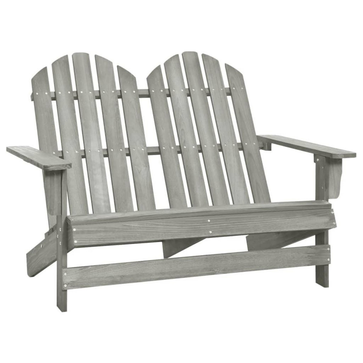 VIDAXL Chaise de jardin Adirondack 2 places bois de sapin massif gris