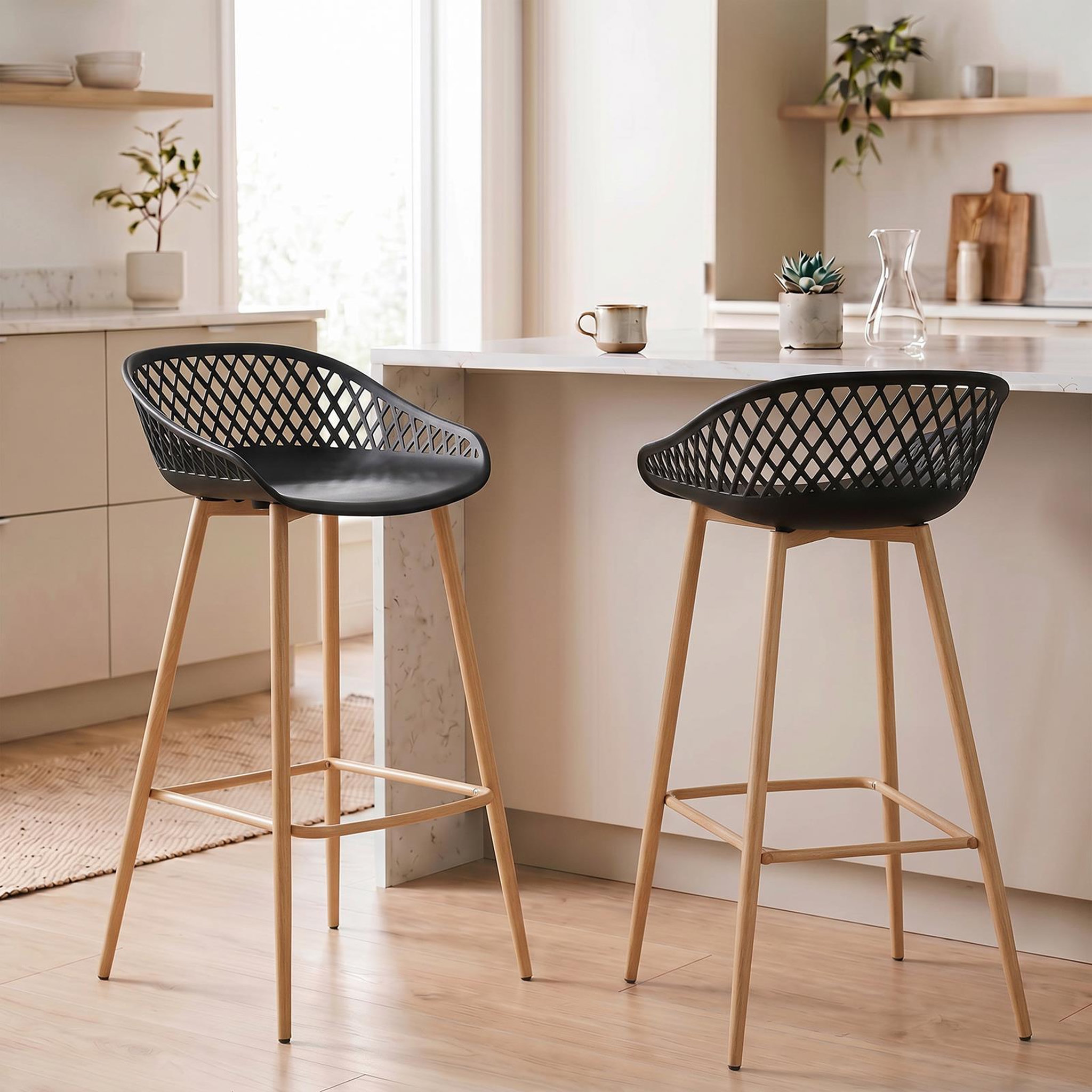 Voir la diapositive 2 : IDIMEX Lot de 2 tabourets de bar IREK, en plastique