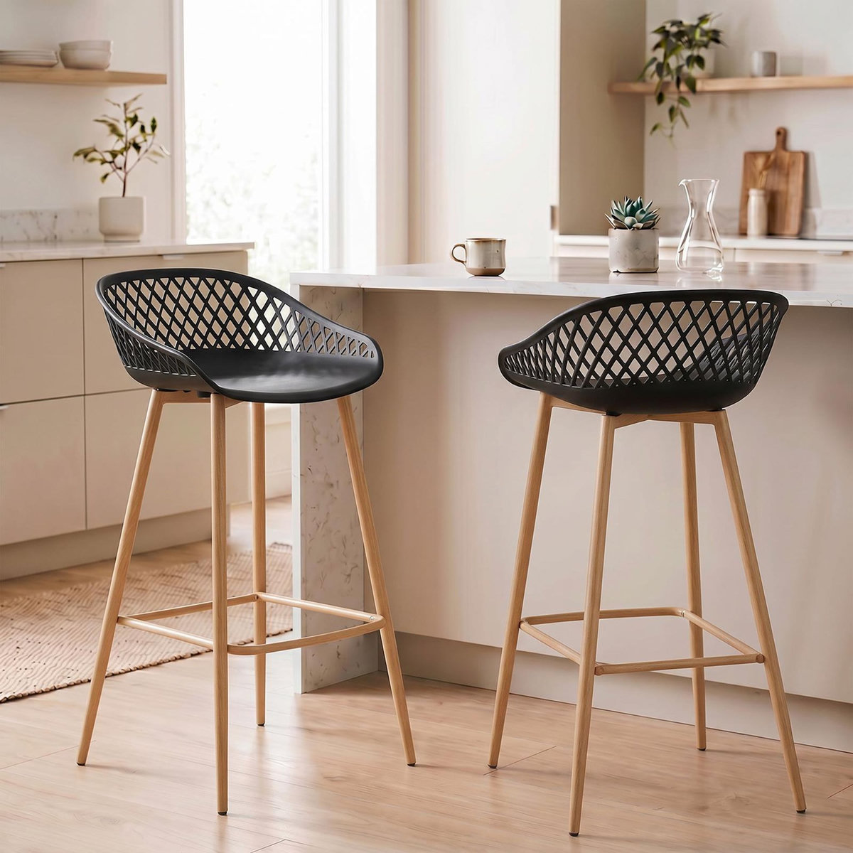 IDIMEX Lot de 2 tabourets de bar IREK, en plastique