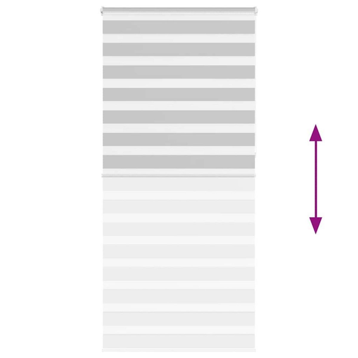 VIDAXL Store zebre gris clair largeur du tissu 110,9 cm polyester