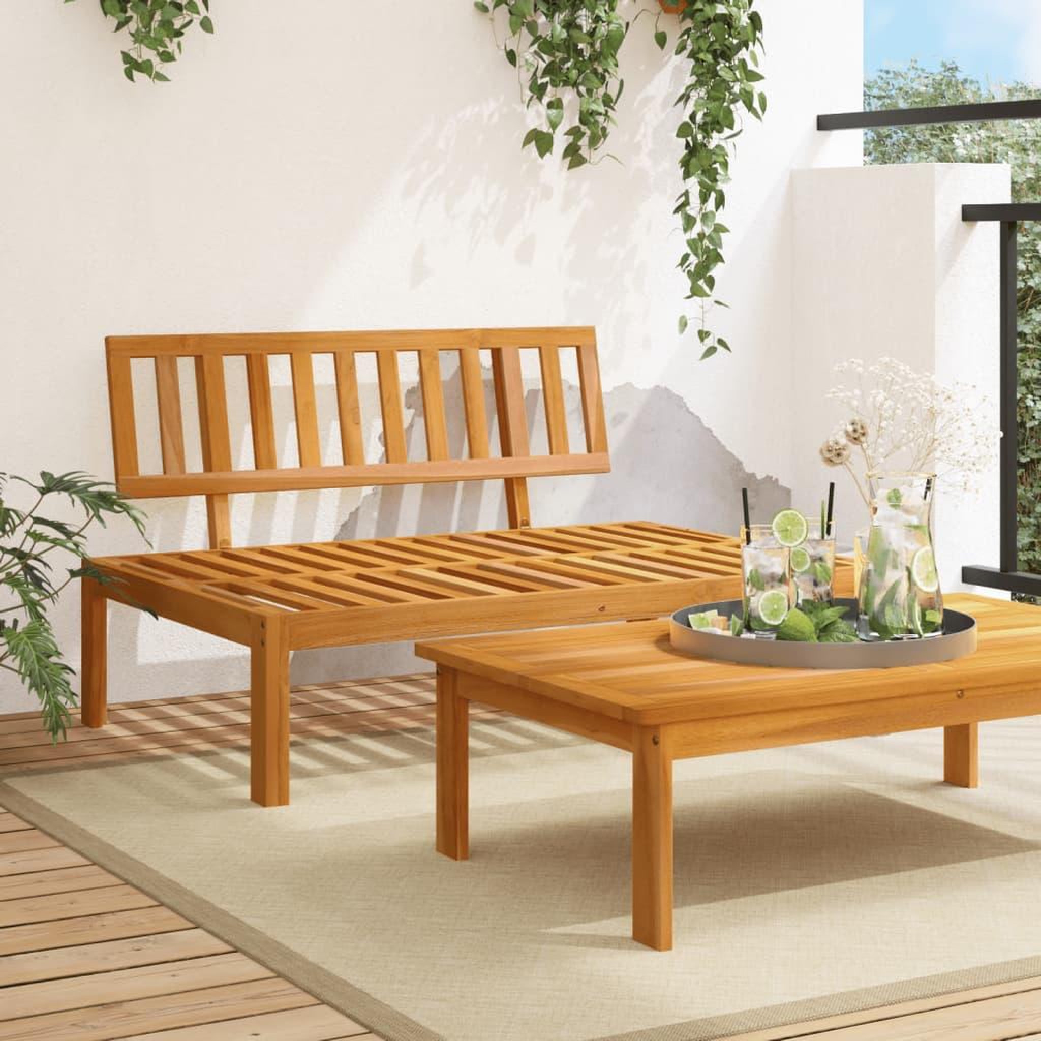 VIDAXL Canape central palette de jardin bois massif d'acacia