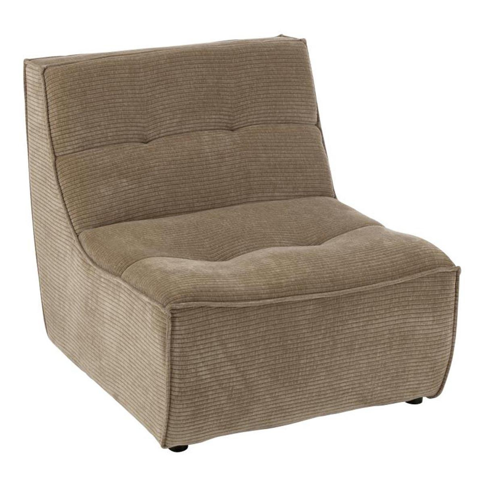 J-LINE Module canapé matelassé  grid  97cm taupe foncé