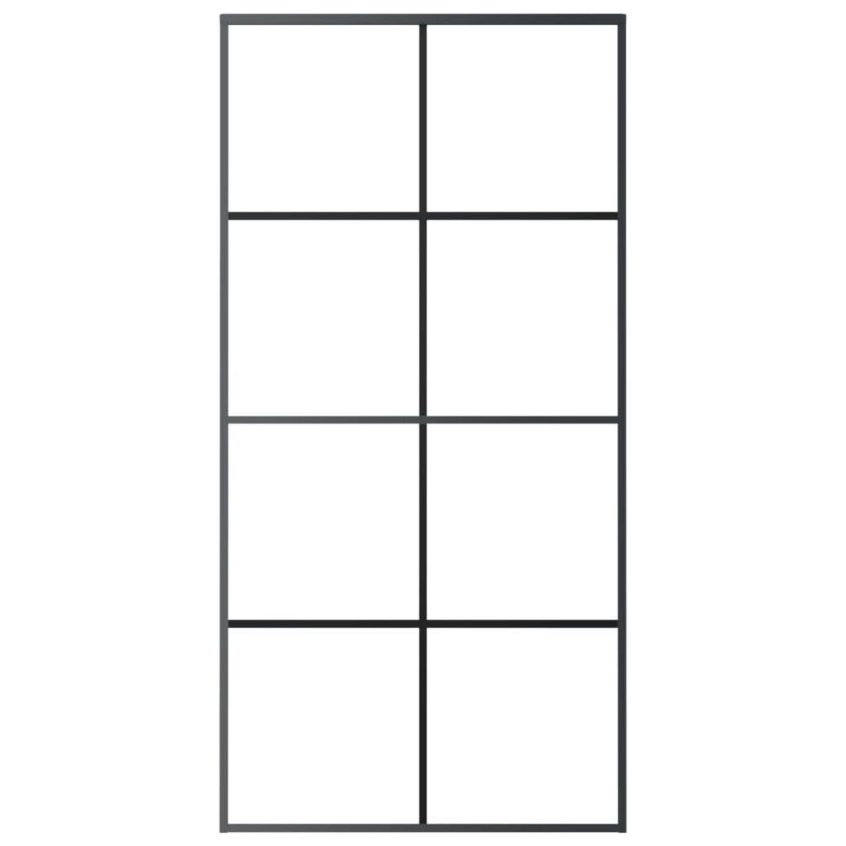 VIDAXL Porte coulissante Aluminium et verre ESG 102,5x205 cm Noir