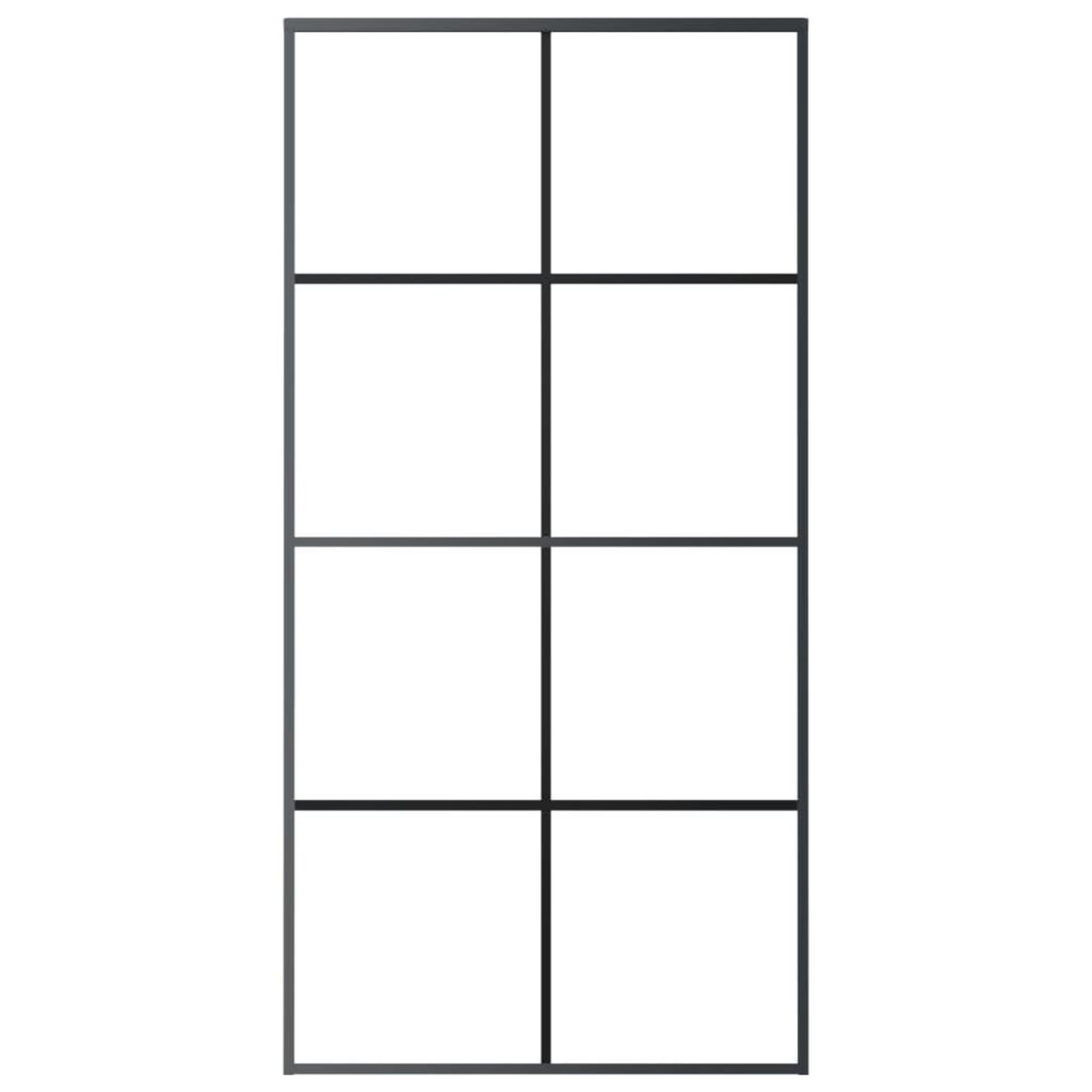 VIDAXL Porte coulissante Aluminium et verre ESG 102,5x205 cm Noir