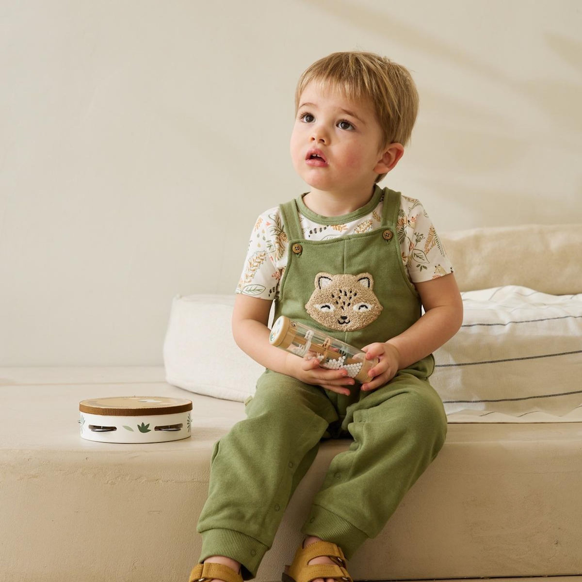 Petit Béguin Ensemble salopette bébé et t-shirt Gabin