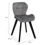 Voir la diapositive 6 : ID MARKET Lot de 4 chaises ROBINE en velours gris clair pieds noirs