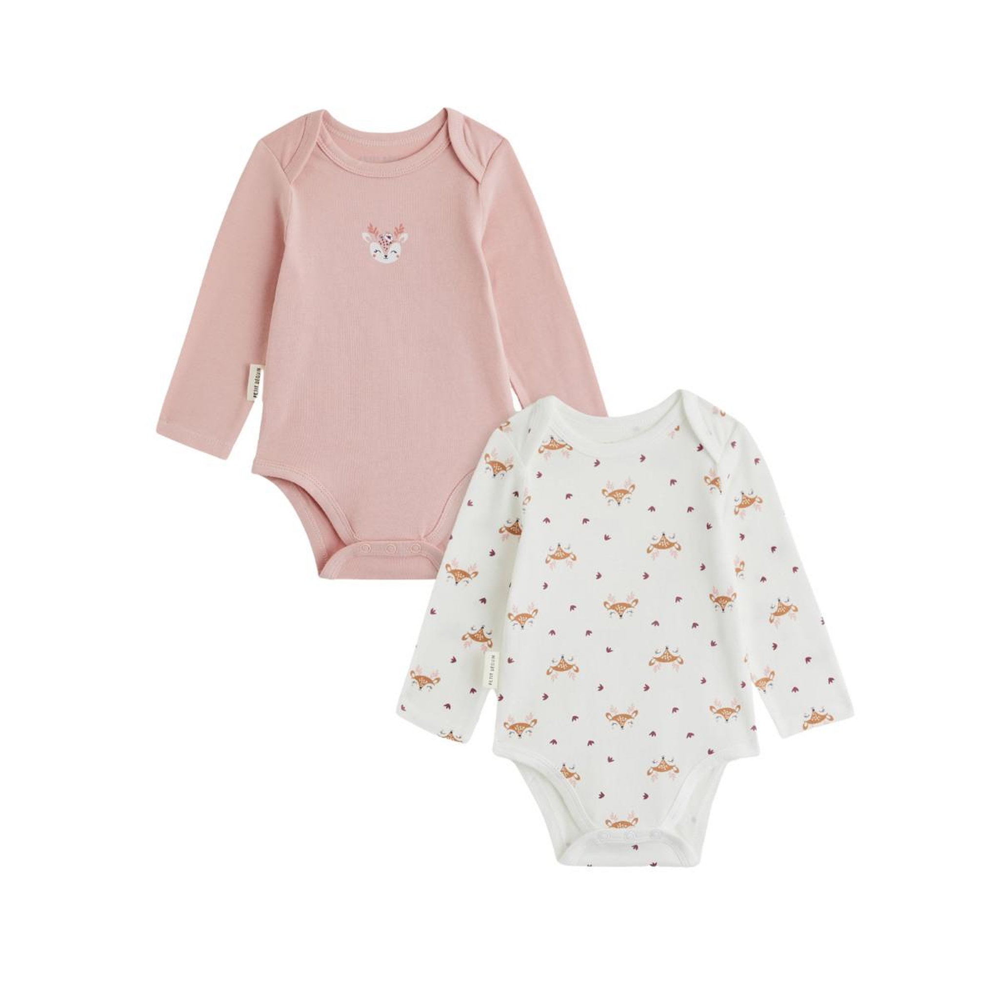 Voir la diapositive 1 : PETIT BEGUIN Lot de 2 bodies bébé manches longues Cléo
