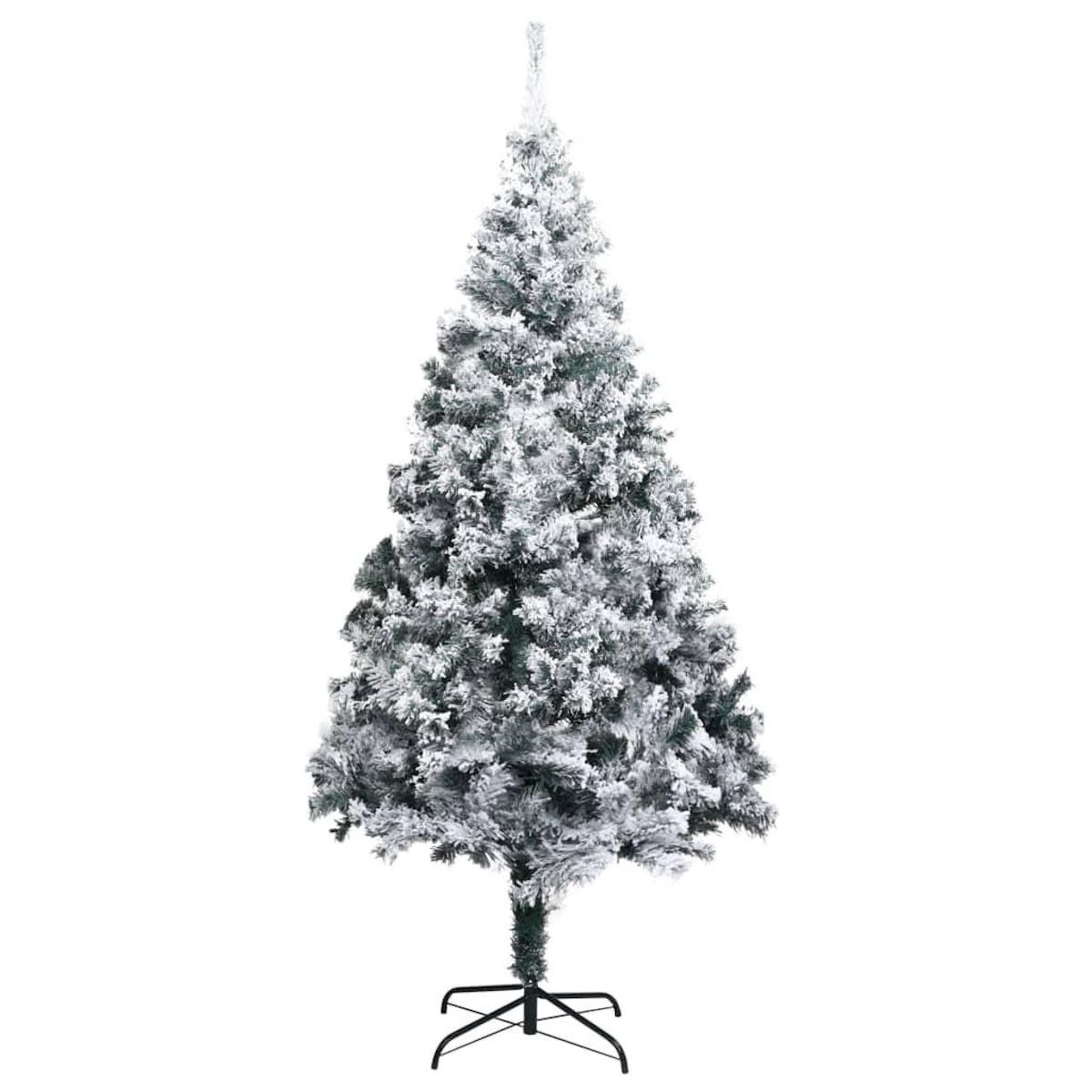 VIDAXL Sapin de Noël artificiel avec neige floquee vert 210 cm PVC