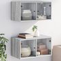 Voir la diapositive 1 : VIDAXL Armoires murales portes vitrees 2 pcs sonoma gris 68,5x37x35 cm