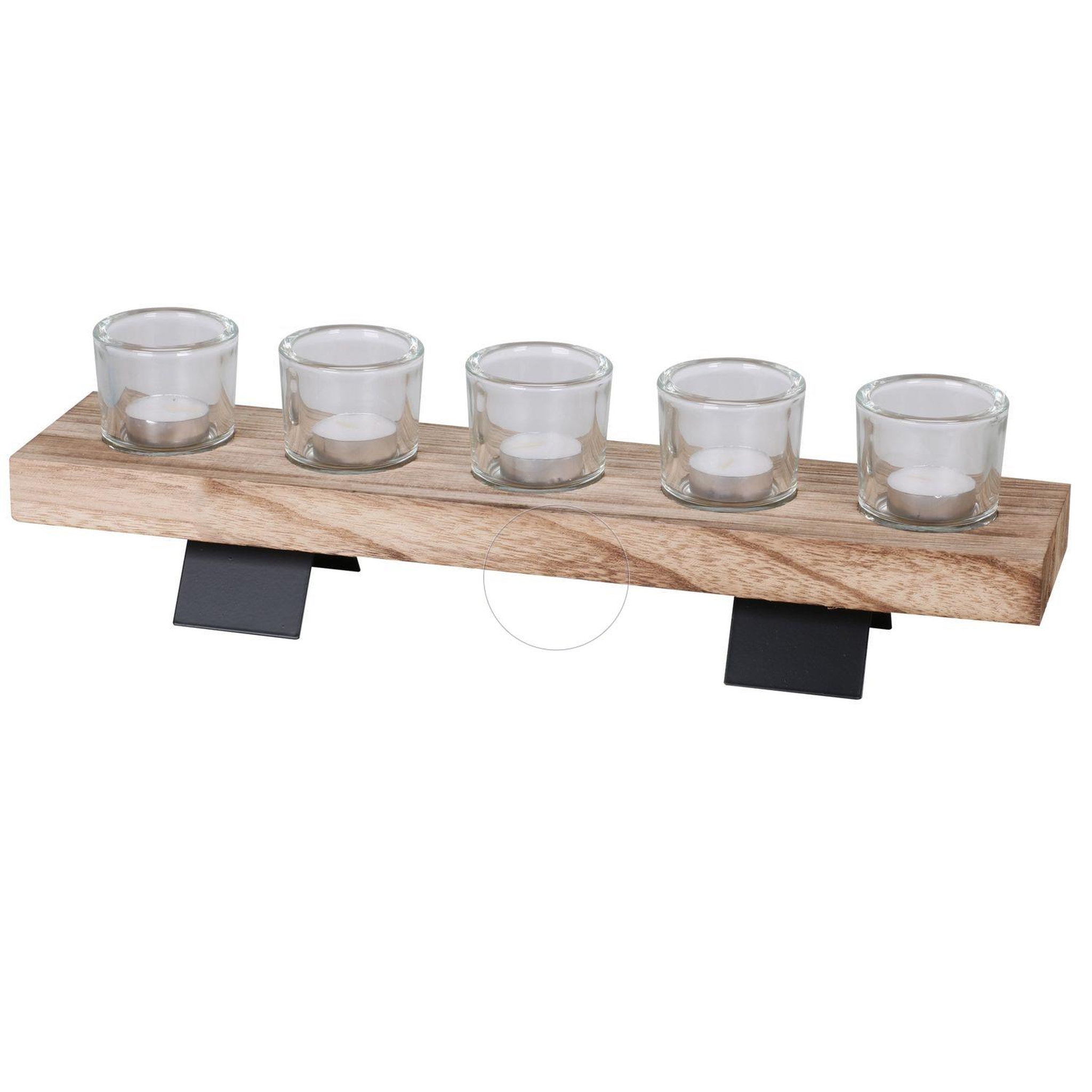 DIVERS Bougeoir design bois et métal natural living - noir