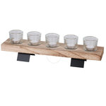 DIVERS Bougeoir design bois et métal Natural Living - Noir