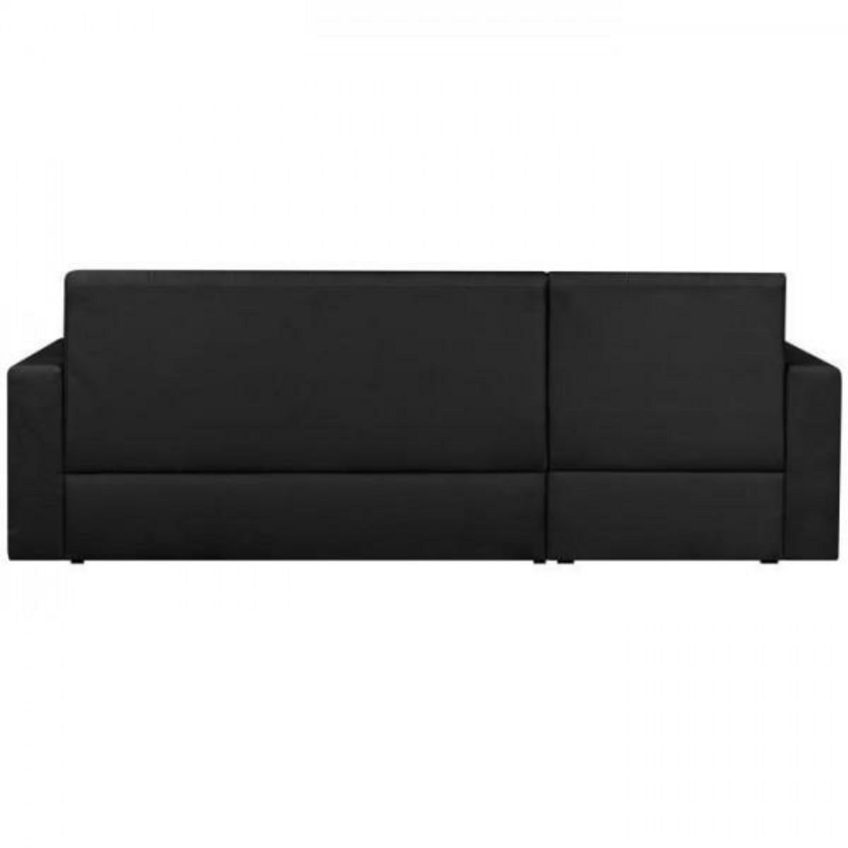 MARKET24 Canapé d'angle réversible convertible 3 places - Simili noir - Contemporain - L 235 x P 85 - 153 cm - ROMAN