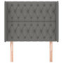 Voir la diapositive 3 : VIDAXL Tete de lit avec oreilles Gris fonce 93x16x118/128 cm Tissu