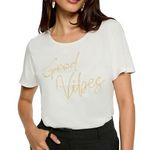 MORGAN T-shirt /Doré Femme Morgan Sérigraphie. Coloris disponibles : Blanc