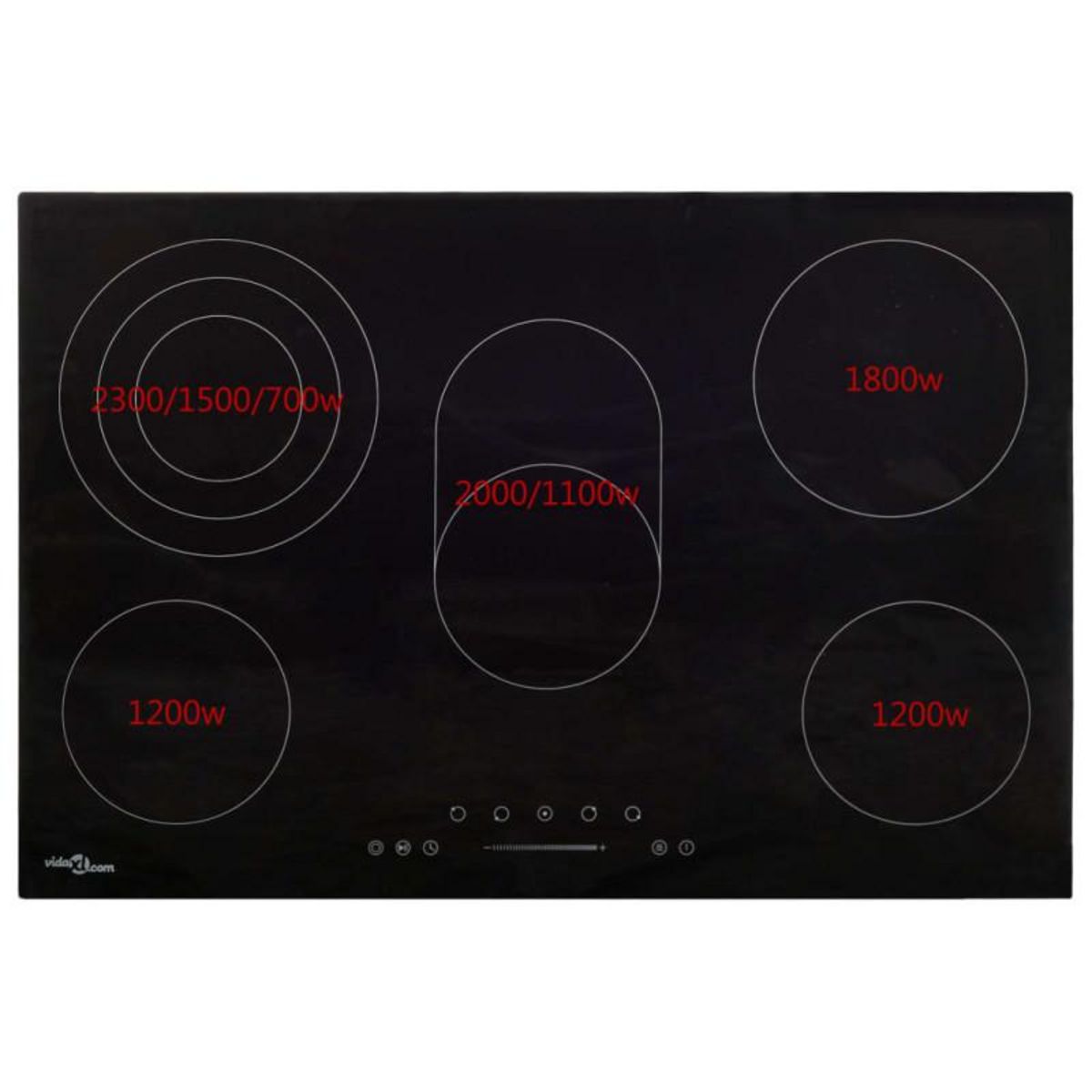 VIDAXL Plaque de cuisson Céramique 5 brûleurs Contrôle tactile 8500 W