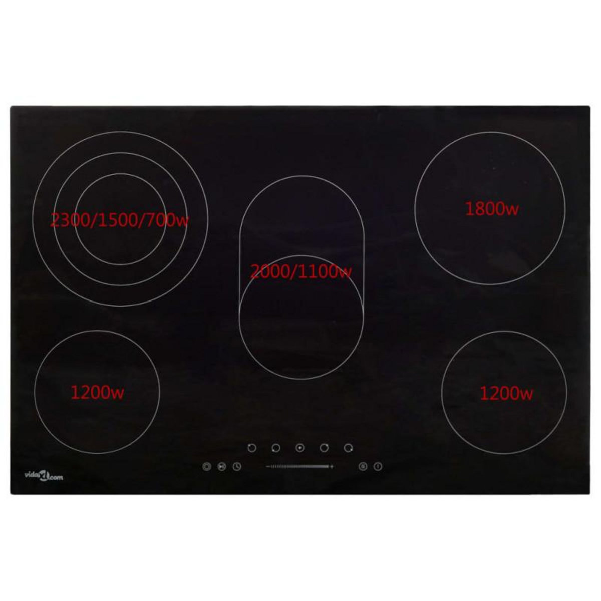 VIDAXL Plaque de cuisson Céramique 5 brûleurs Contrôle tactile 8500 W