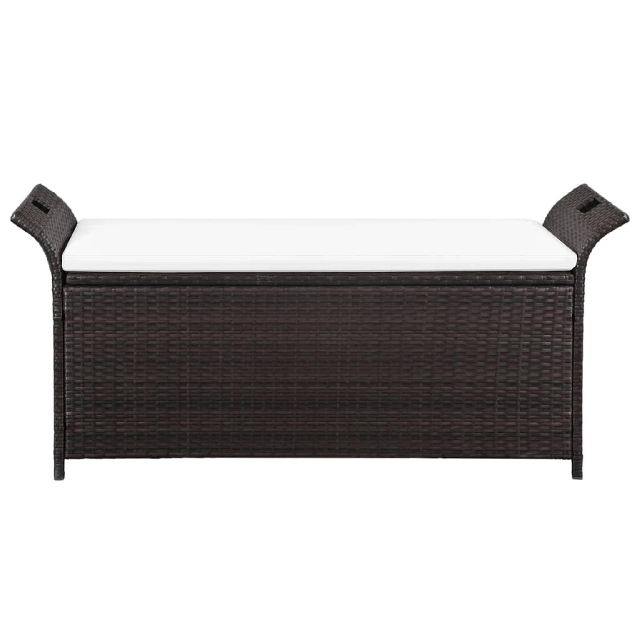 Voir la diapositive 2 : VIDAXL Banc de jardin avec coussin 138 cm Resine tressee Marron