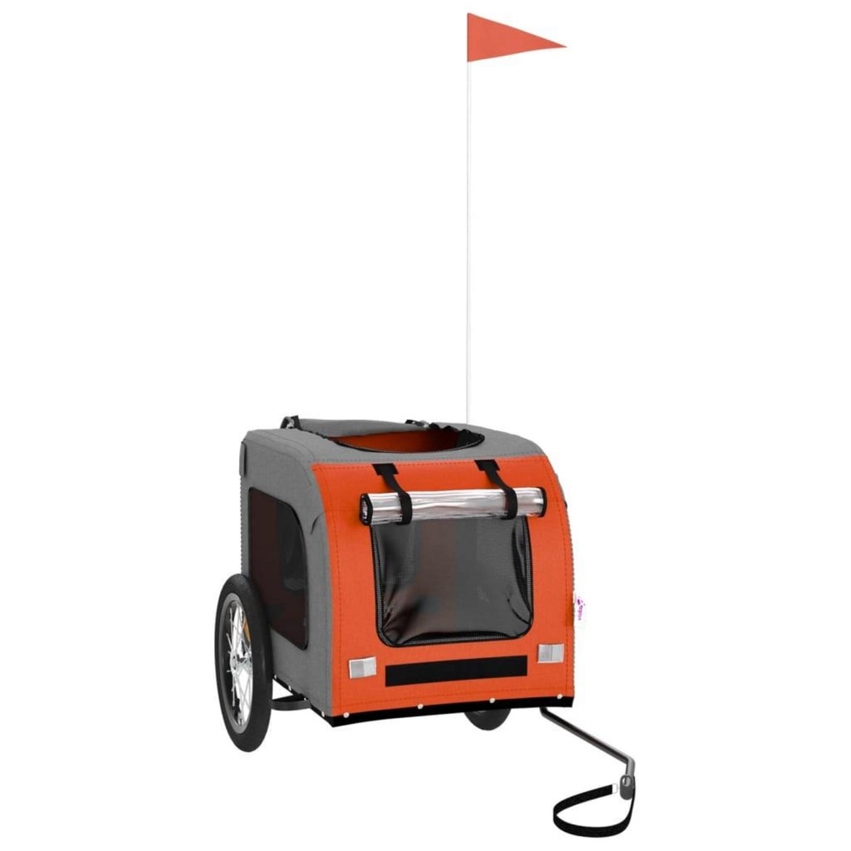 VIDAXL Remorque de velo pour animaux de compagnie orange et gris