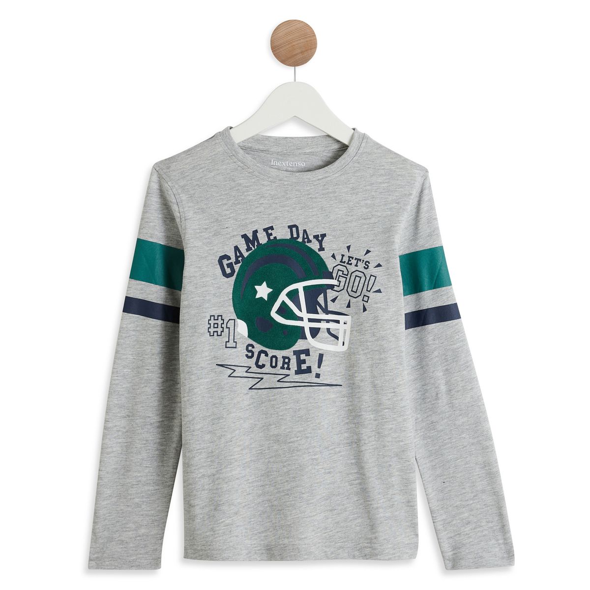 INEXTENSO T-shirt manches longues gris garçon en coton 