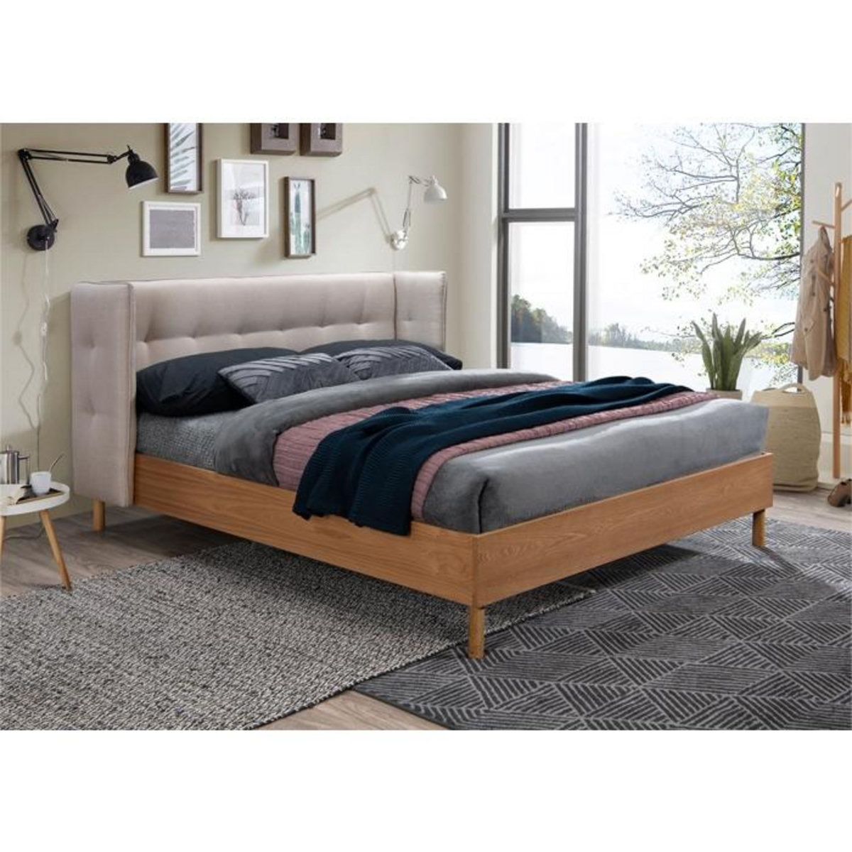 Rendez vous déco Lit double Loco en tissu
